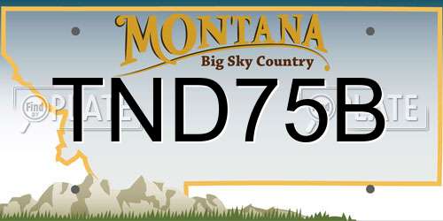 TND75B Montana License Plate