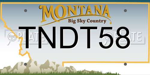 TNDT58 Montana License Plate