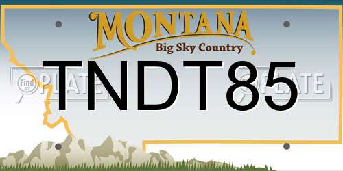 TNDT85 Montana License Plate