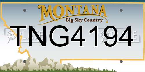 TNG4194 Montana License Plate