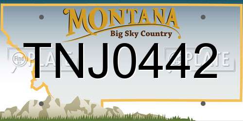 TNJ0442 Montana License Plate