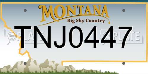 TNJ0447 Montana License Plate