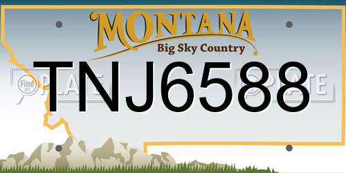 TNJ6588 Montana License Plate