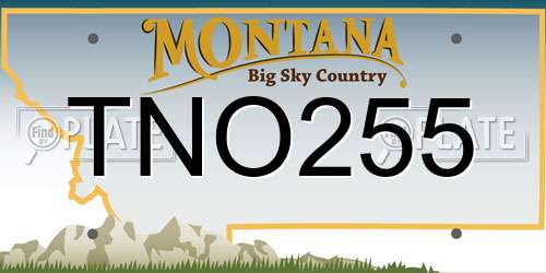 TNO255 Montana License Plate