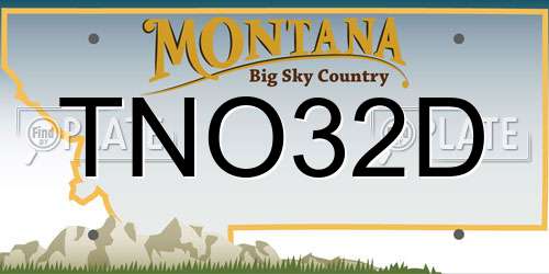 TNO32D Montana License Plate
