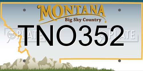 TNO352 Montana License Plate