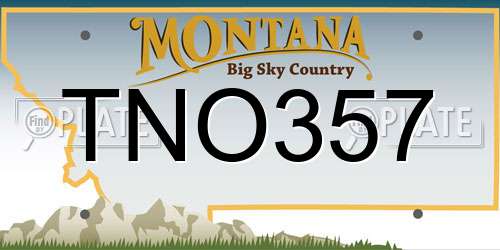 TNO357 Montana License Plate