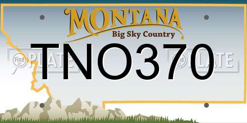 TNO370 Montana License Plate