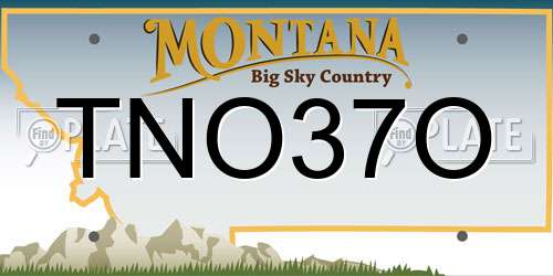 TNO37O Montana License Plate