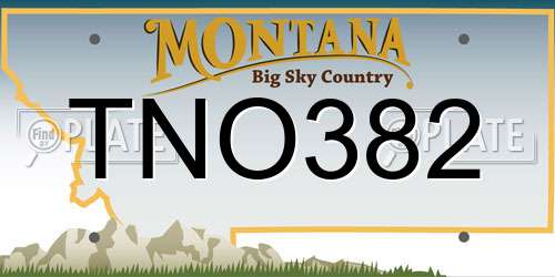 TNO382 Montana License Plate