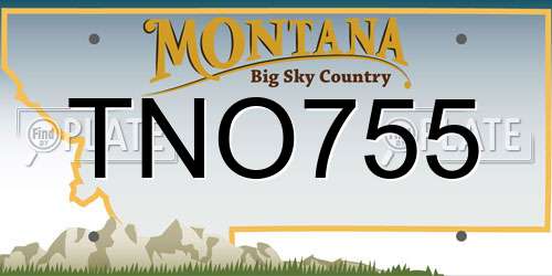 TNO755 Montana License Plate