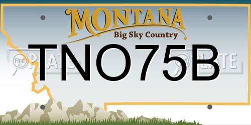 TNO75B Montana License Plate