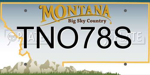 TNO78S Montana License Plate
