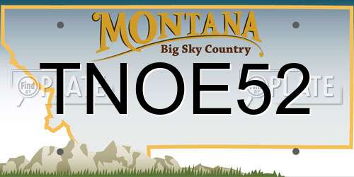 TNOE52 Montana License Plate