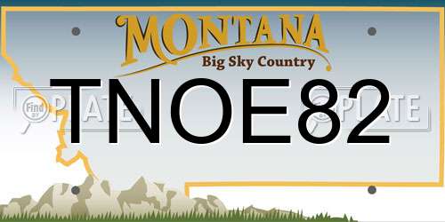TNOE82 Montana License Plate
