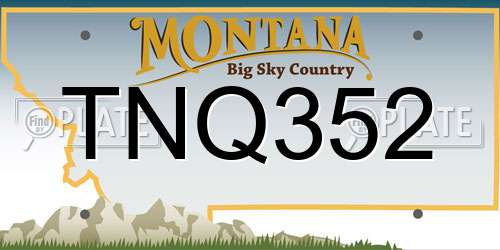 TNQ352 Montana License Plate