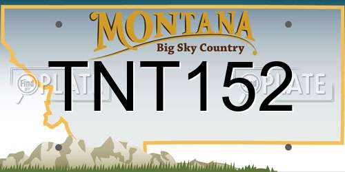 TNT152 Montana License Plate