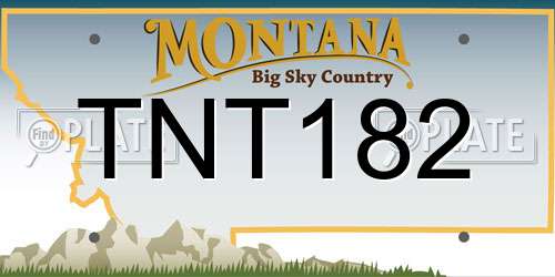 TNT182 Montana License Plate