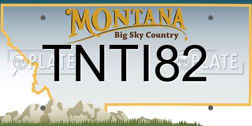 TNTI82 Montana License Plate