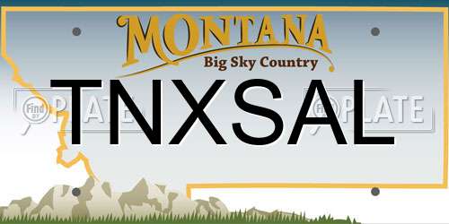 TNXSAL Montana License Plate