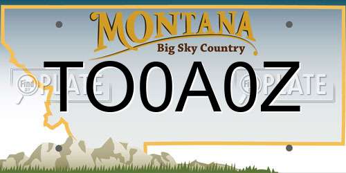 TO0A0Z Montana License Plate