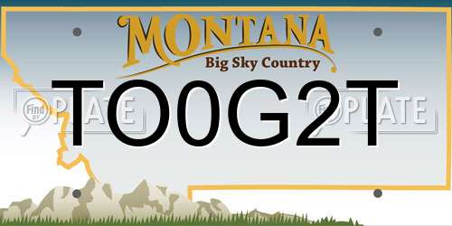 TO0G2T Montana License Plate