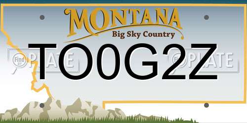 TO0G2Z Montana License Plate
