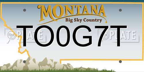 TO0G7T Montana License Plate