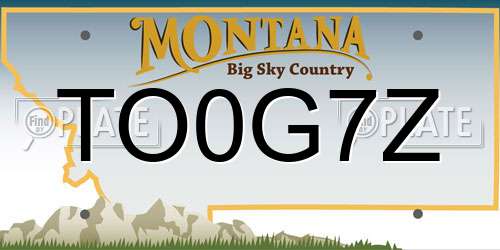 TO0G7Z Montana License Plate