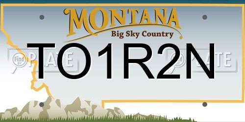 TO1R2N Montana License Plate