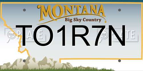 TO1R7N Montana License Plate