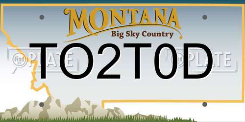 TO2T0D Montana License Plate