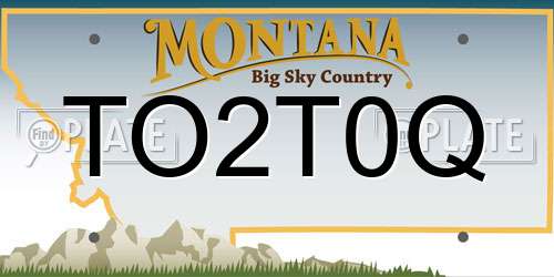 TO2T0Q Montana License Plate