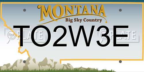 TO2W3E Montana License Plate