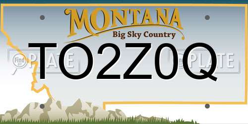 TO2Z0Q Montana License Plate