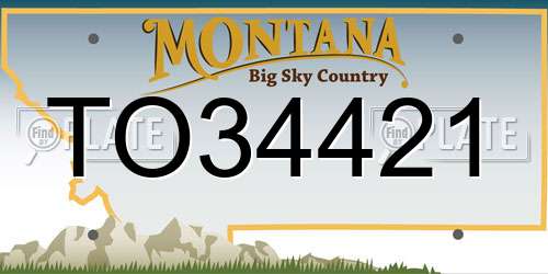 TO34421 Montana License Plate
