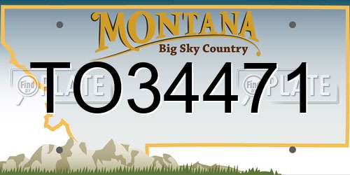 TO34471 Montana License Plate