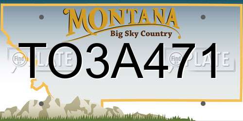TO3A471 Montana License Plate