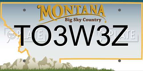 TO3W3Z Montana License Plate