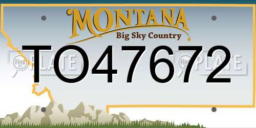TO47672 Montana License Plate