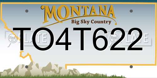 TO4T622 Montana License Plate