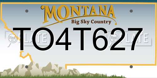 TO4T627 Montana License Plate