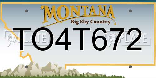 TO4T672 Montana License Plate