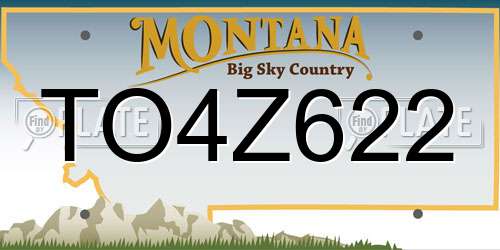 TO4Z622 Montana License Plate