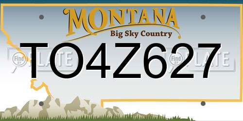 TO4Z627 Montana License Plate