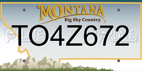 TO4Z672 Montana License Plate