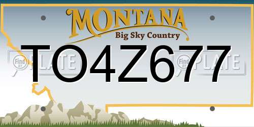 TO4Z677 Montana License Plate
