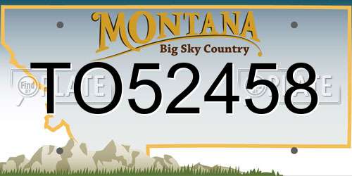 TO52458 Montana License Plate