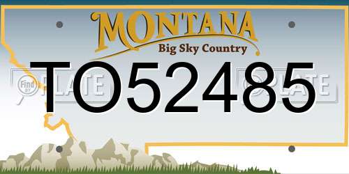 TO52485 Montana License Plate