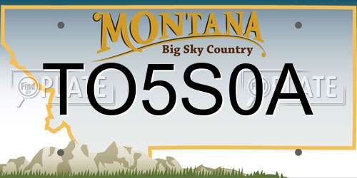 TO5S0A Montana License Plate